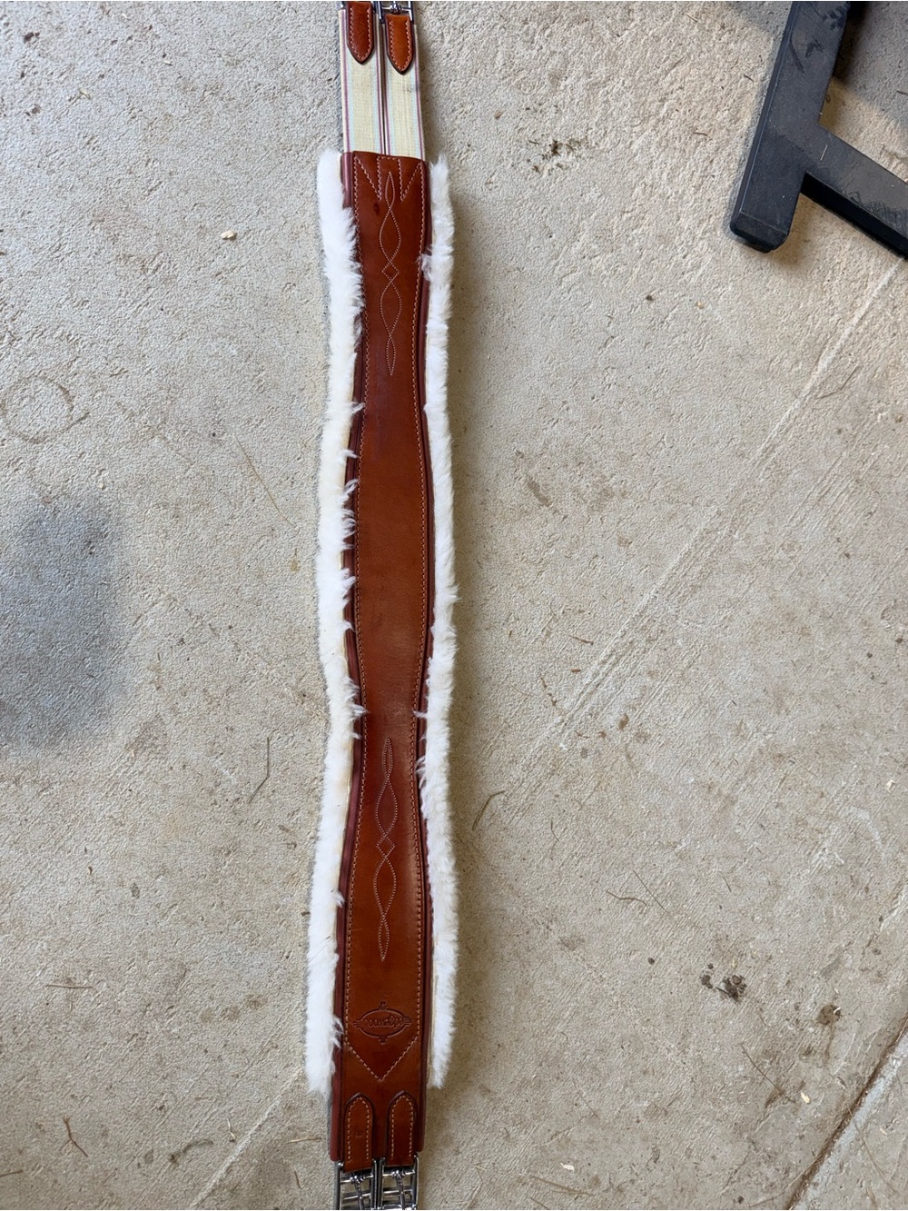 Edgewood Cognac Sheepskin & Leather Girth -  46”